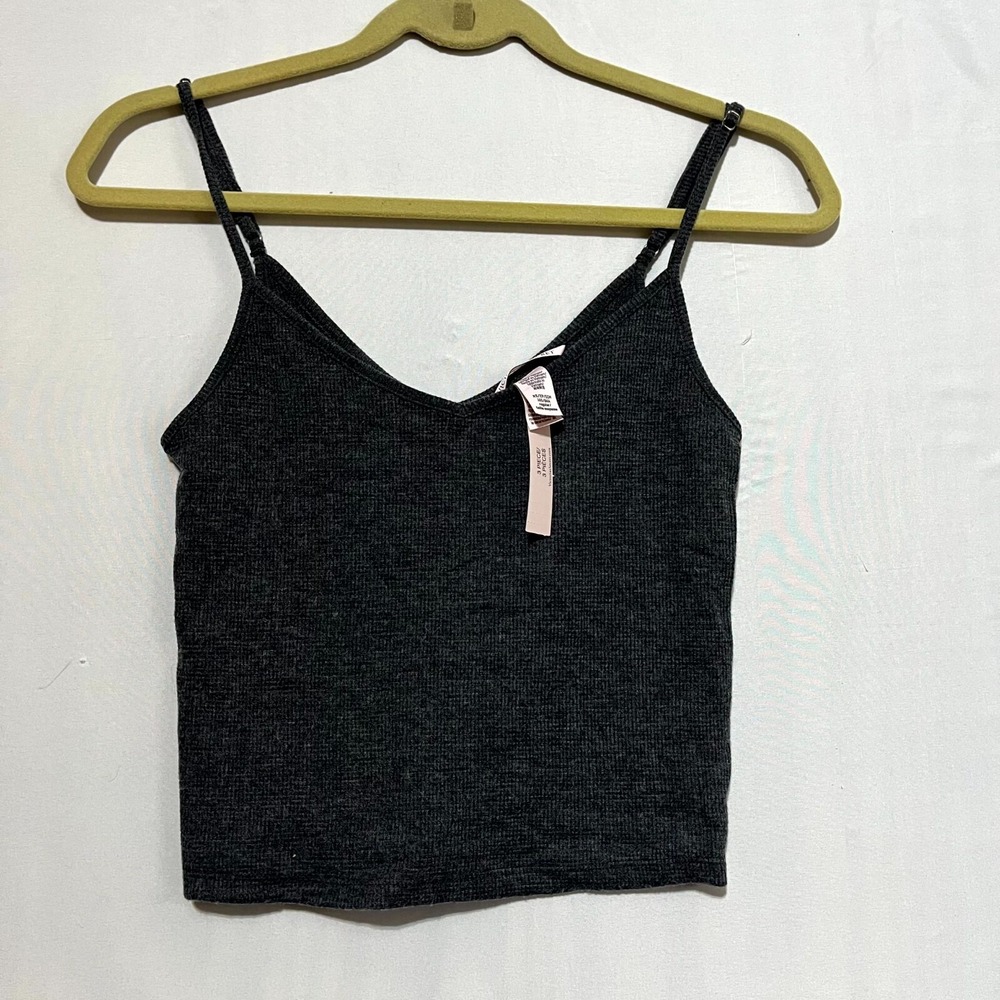 Victoria's Secret Tank Top‎ Women's XS Gray V-Neck Adjustable Straps Pullover